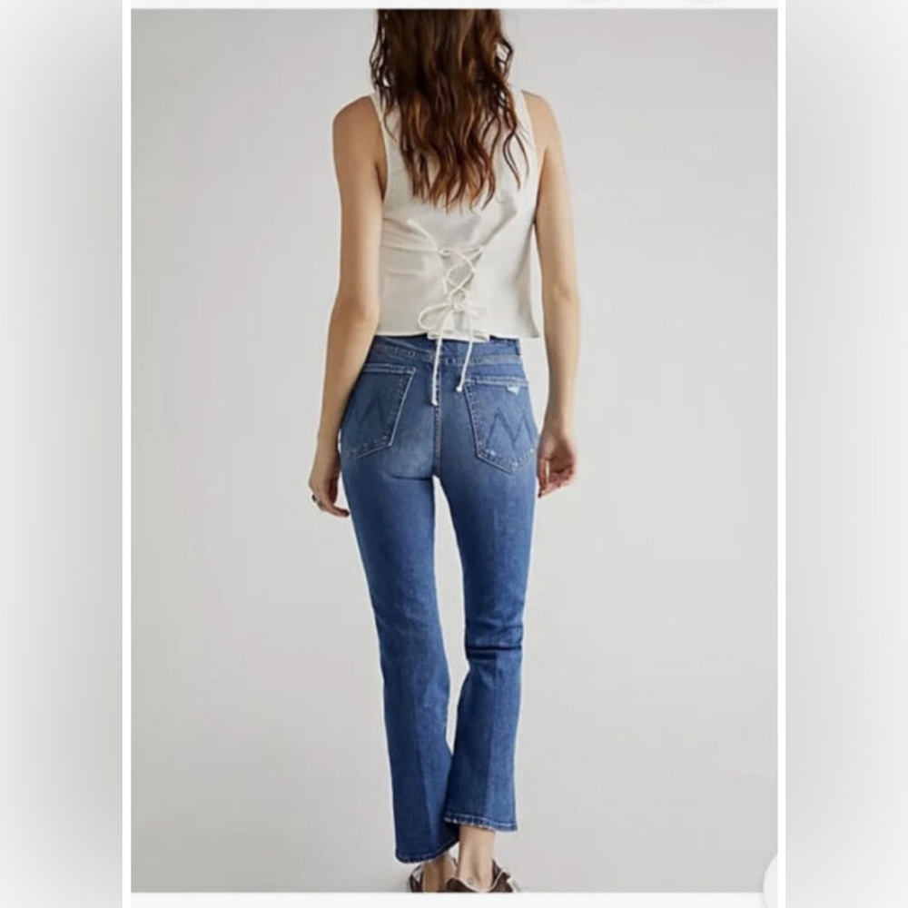 Mother High Waisted Smokin' Double Ankle - Broken Record, dark blue